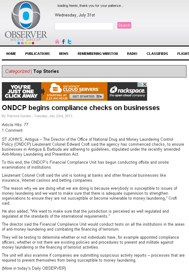 ONDCP to increase AML audits
